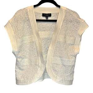 Current Air Cream Textured Open Front Bolero - size Medium